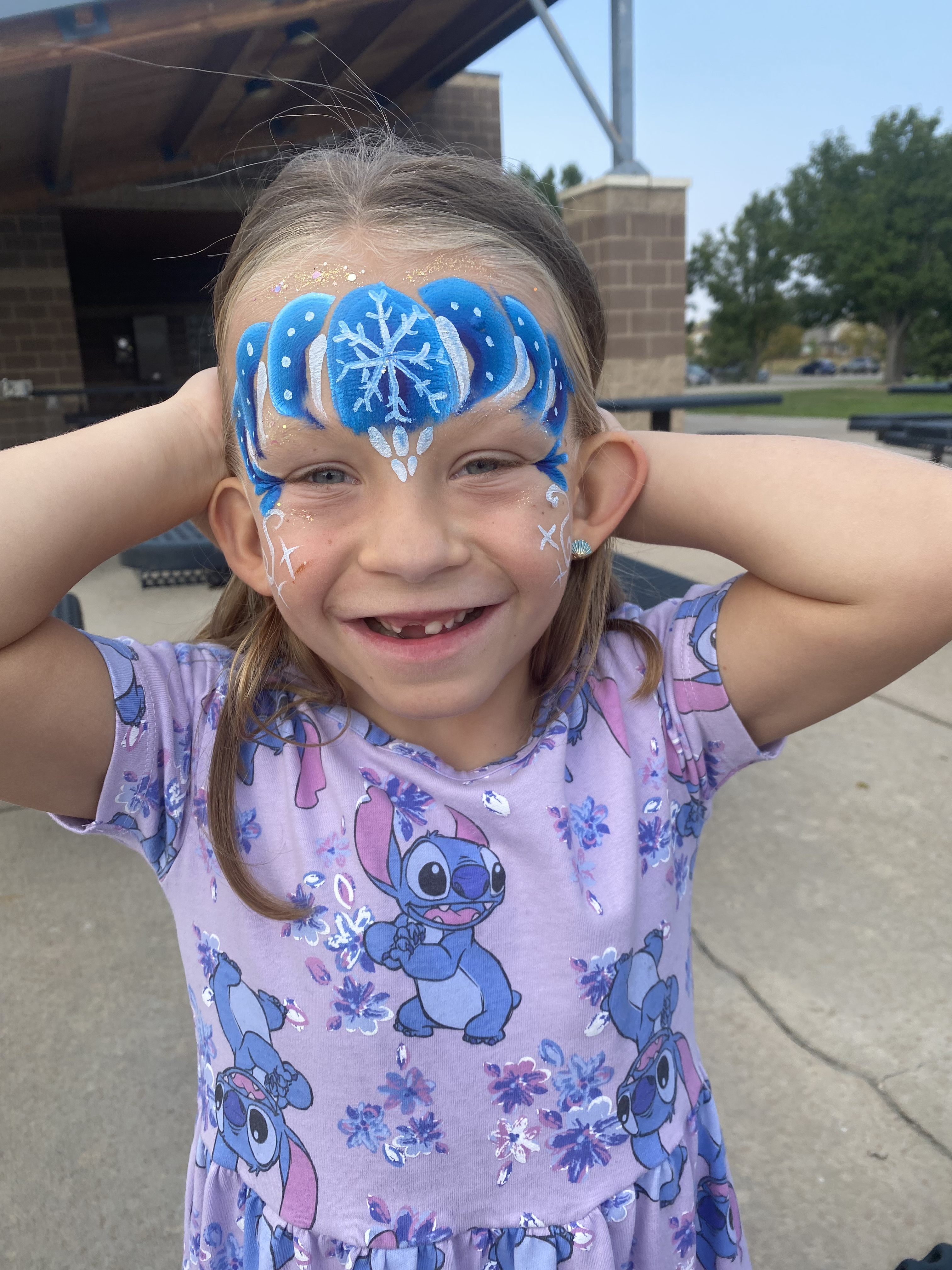 Frozen-themed face paint design